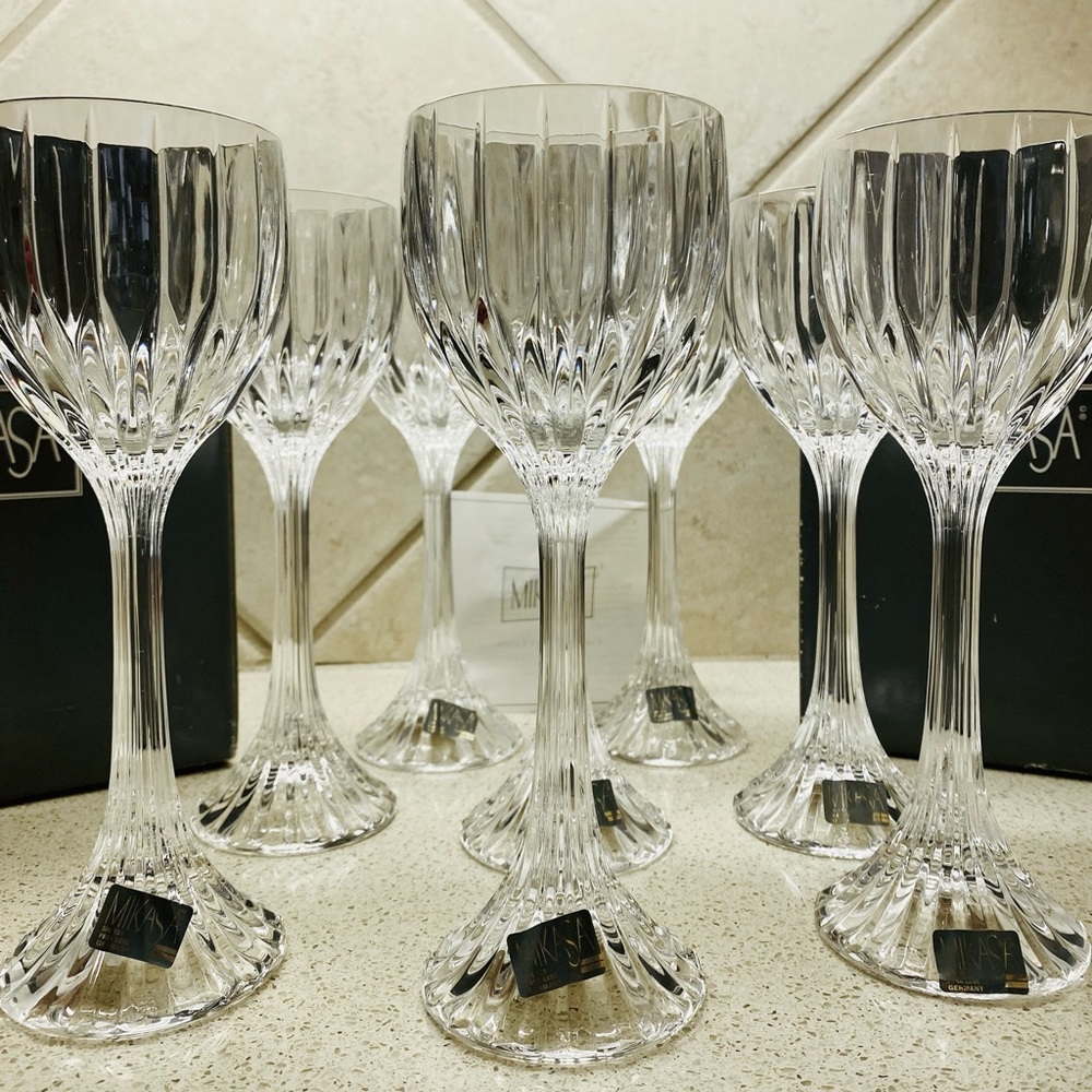 Mikasa Park Lane Crystal Hock Wine Glasses